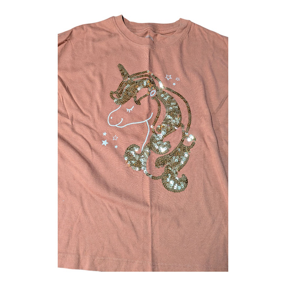 Wonder Nation - Girls Long Sleeve Shirt- Size S 6x - Sequence Sparkling Unicorn - Picture 4 of 9